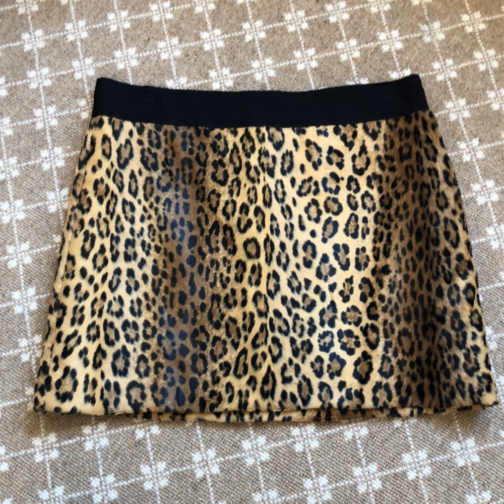 Milly Leopard Print Mini Skirt